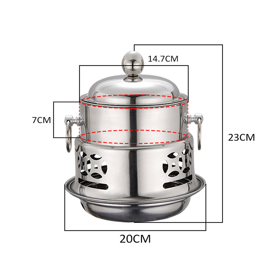 SOGA 4 Pack Mini Hot Pot Alcohol Stove Stainless Steel with Lid