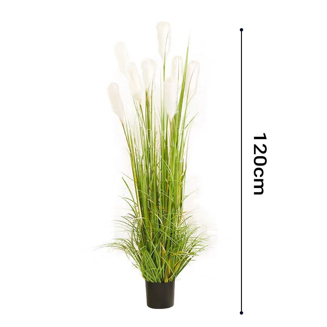 NNEAGS 120cm Green Artificial Indoor Potted Reed Grass Tree Fake Plant Simulation Decorative