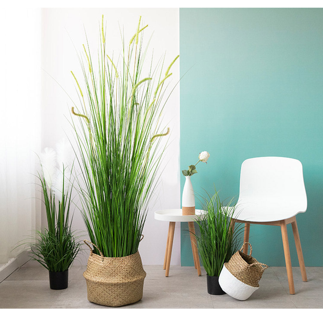 NNEAGS 120cm Green Artificial Indoor Potted Reed Grass Tree Fake Plant Simulation Decorative