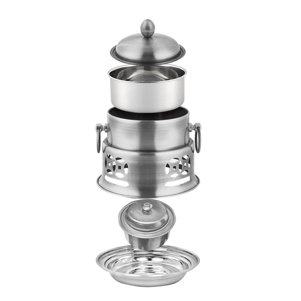 SOGA 4 Pack Mini Hot Pot Alcohol Stove Stainless Steel with Lid