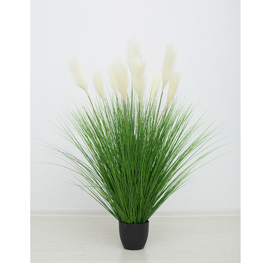 NNEAGS 137cm Green Artificial Indoor Potted Bulrush Grass Tree Fake Plant Simulation Decorative