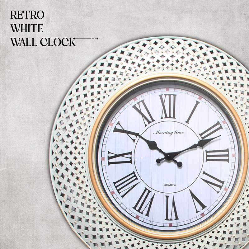Retro Wall Clock Roman Numerals Round Battery Wall Clocks ~ 5156