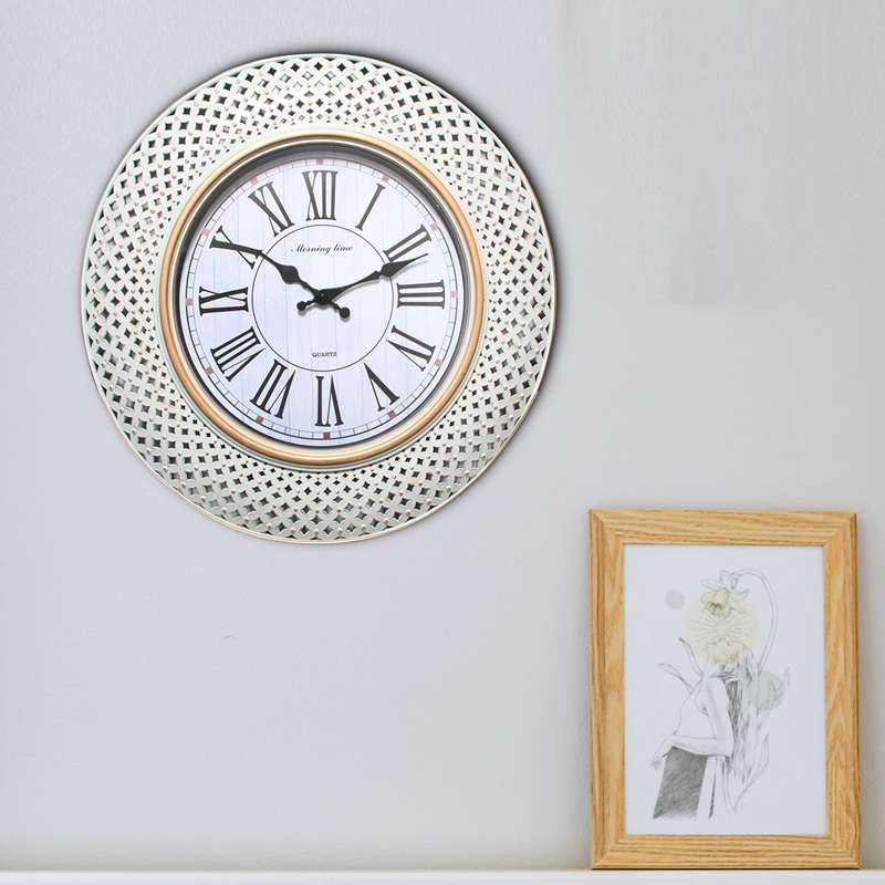 Retro Wall Clock Roman Numerals Round Battery Wall Clocks ~ 5156
