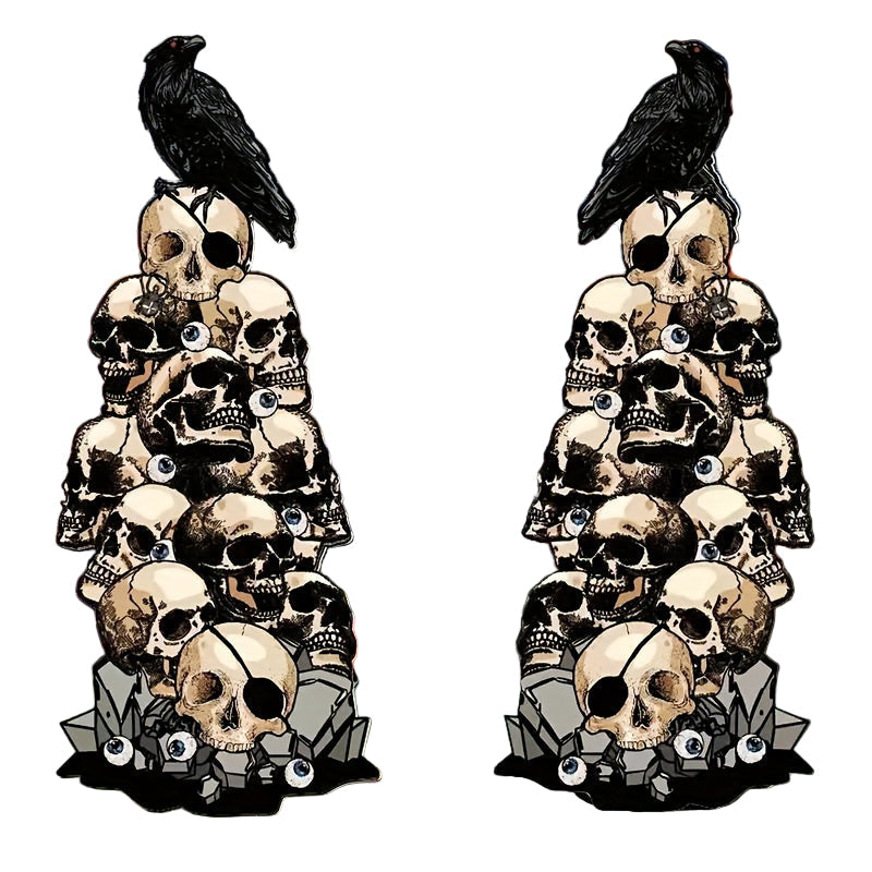 Halloween Skull & Crow Yard Stakes Outdoor Decor