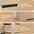 Natural Contemporary Wood Dresser With Embedded Handles