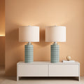 23 Inch Contemporary Ceramic Table Lamps Bedroom Pair