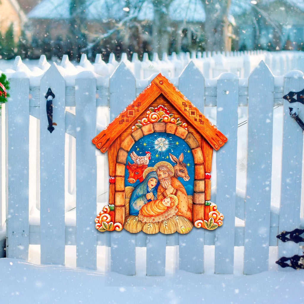 Village Nativity Door Decor by G. DeBrekht - Nativity Holiday Decor - 8152630H