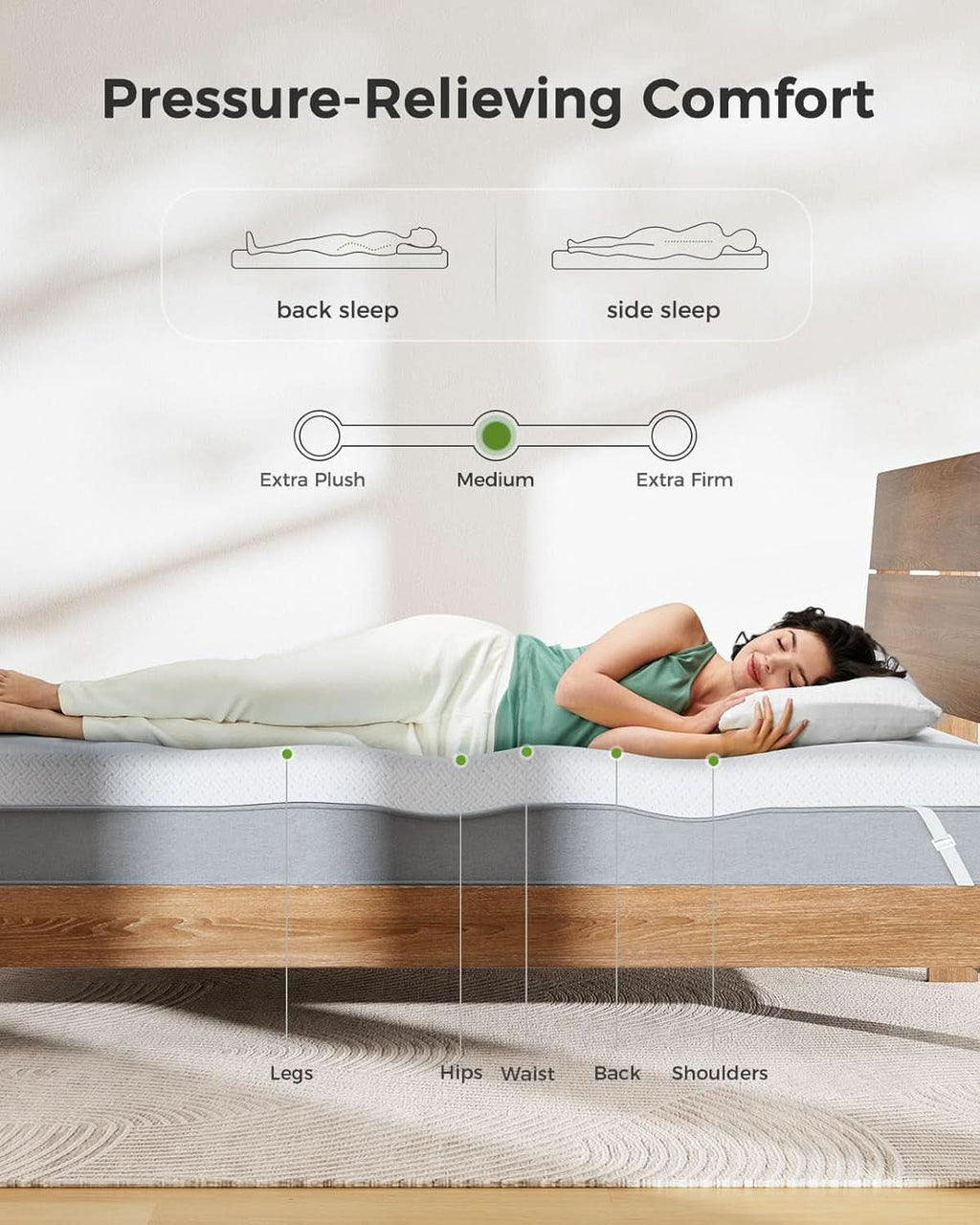 Twin XL Mattress Topper 3 Inch Cooling Memory Foam