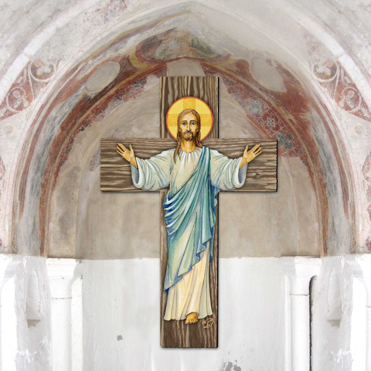 Jesus Cross Outdoor Decor by G. DeBrekht - Nativity Holiday Decor - 8191166-2F