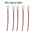 2 Pin LED Strip Light Accessories Connectors Clip to Clip with Cable~3660