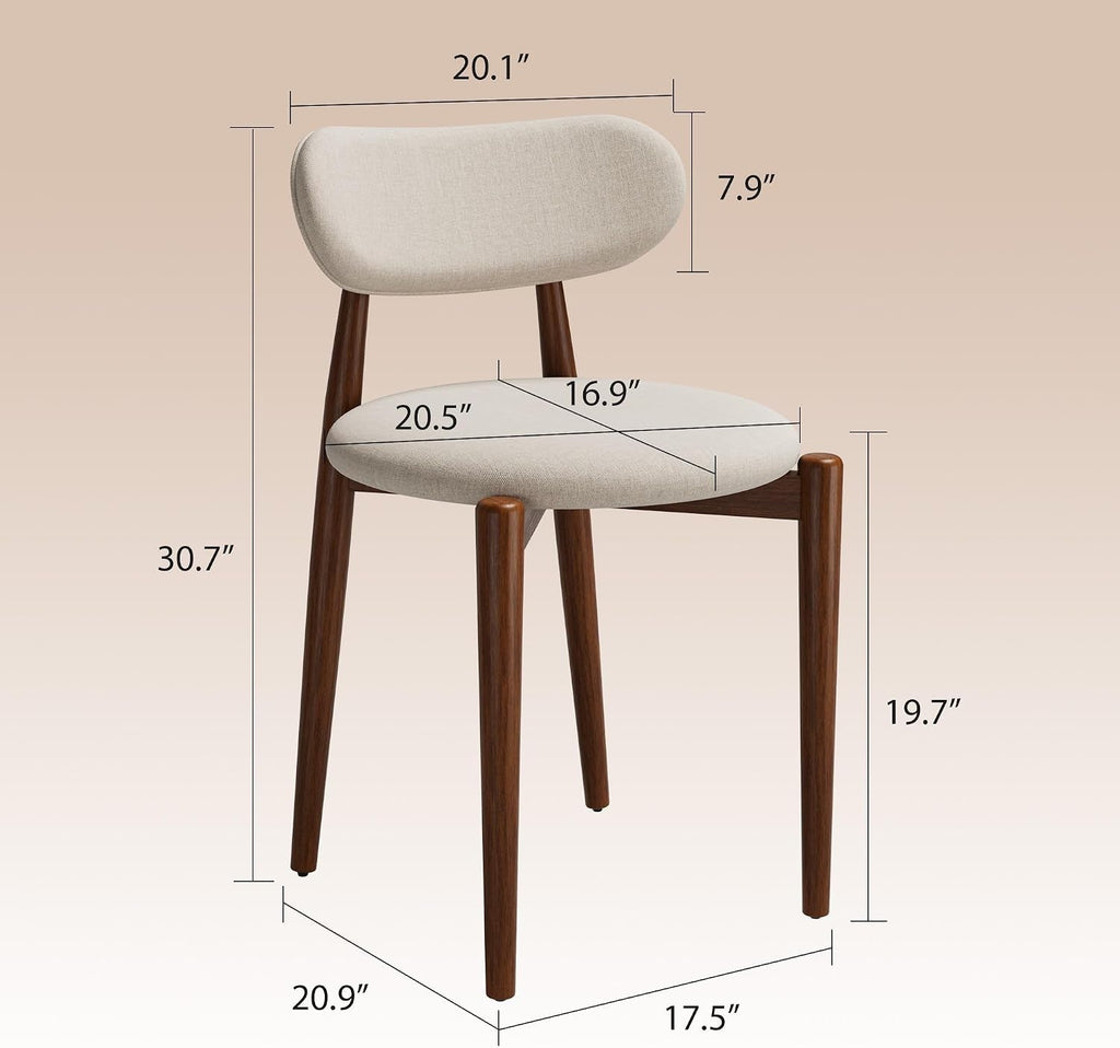 Modern Ergonomic Wooden Upholstered Dining Chairs Set of Four