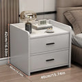 Compact Space-Saving Bedside Table - White