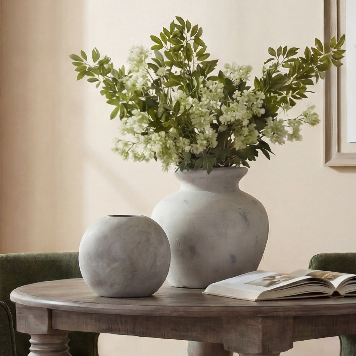Darcy Antique White Vase - Antique White Ceramic Decorative Vase
