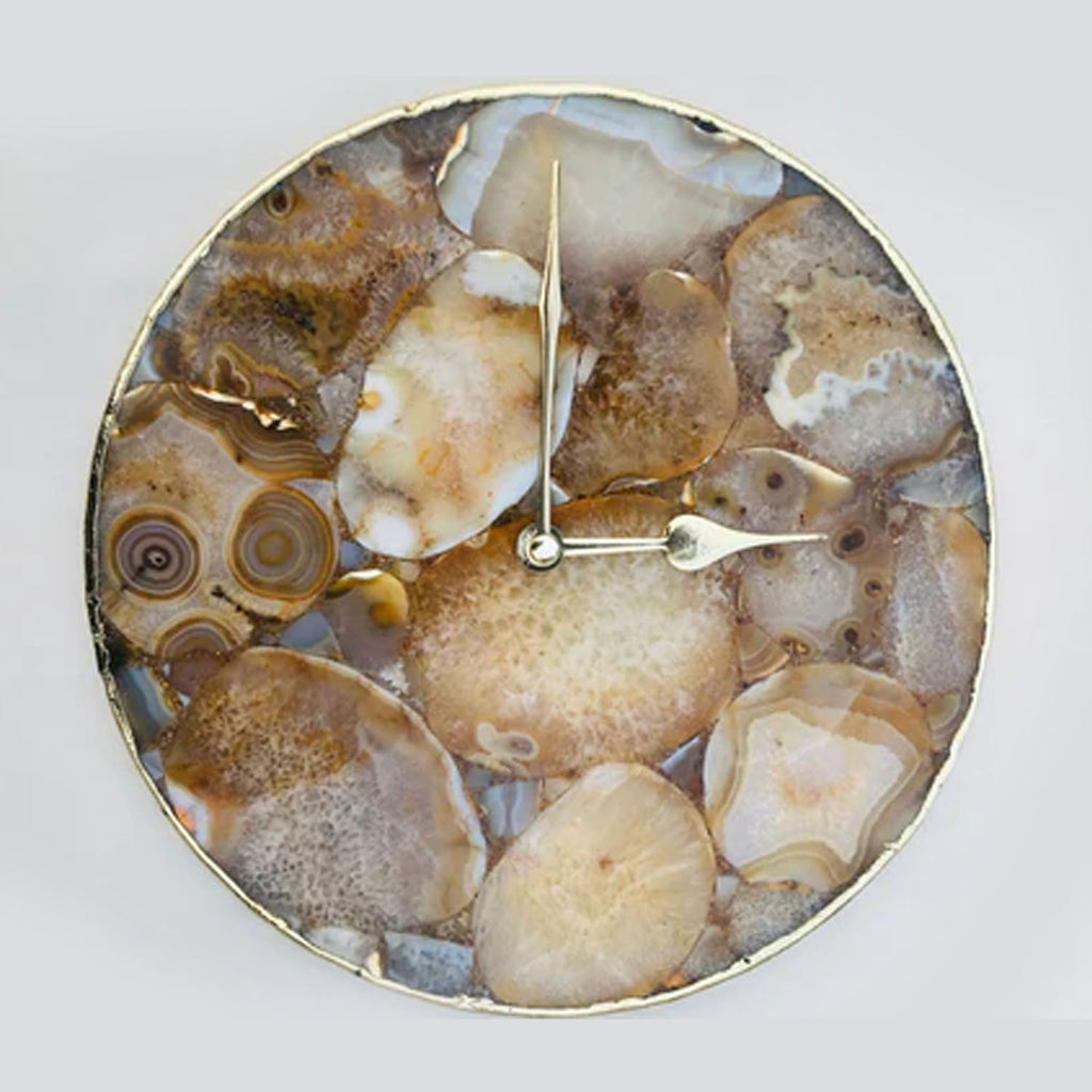 Brown Agate Round Wall Clock