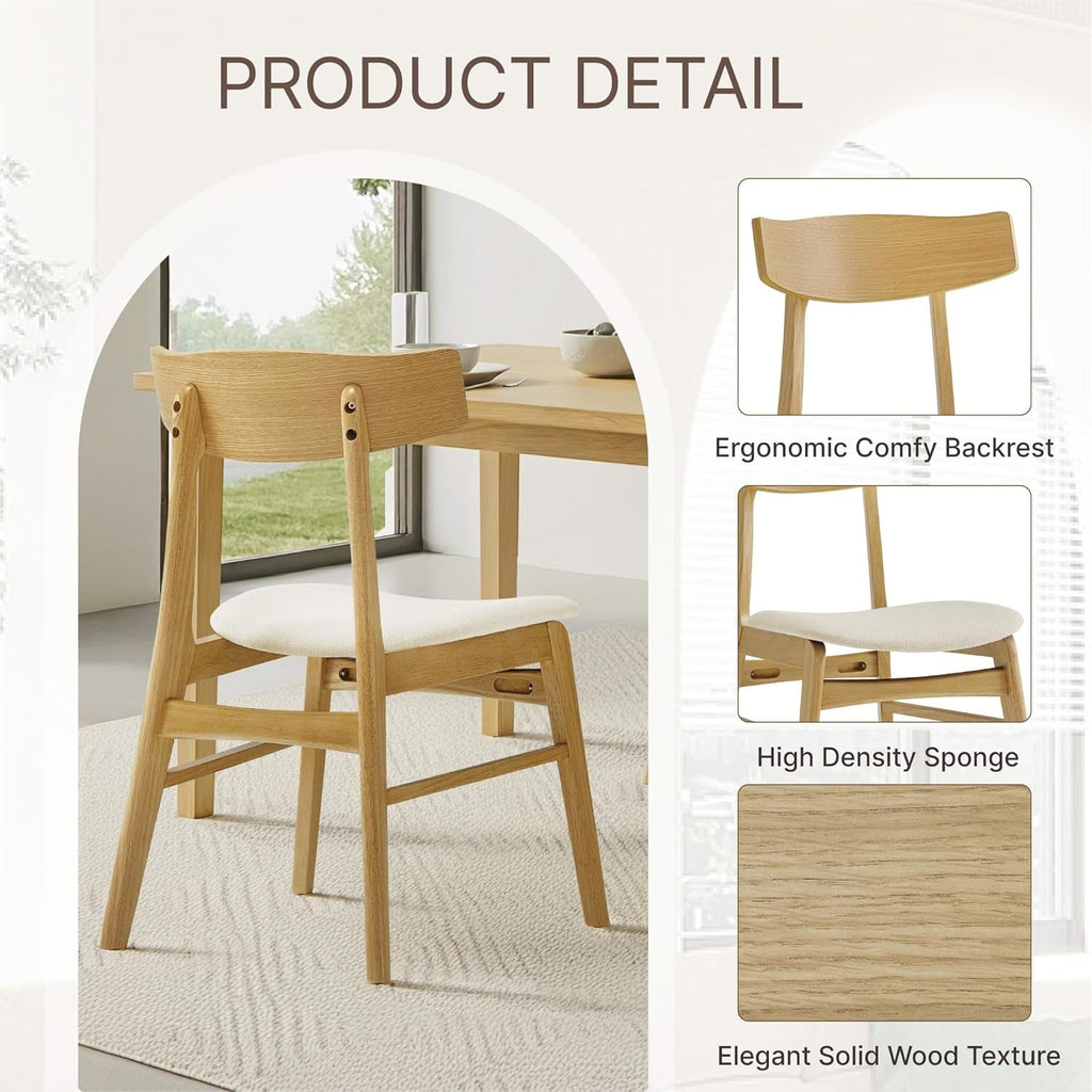 Upholstered Wooden Dining Chairs Set of 4