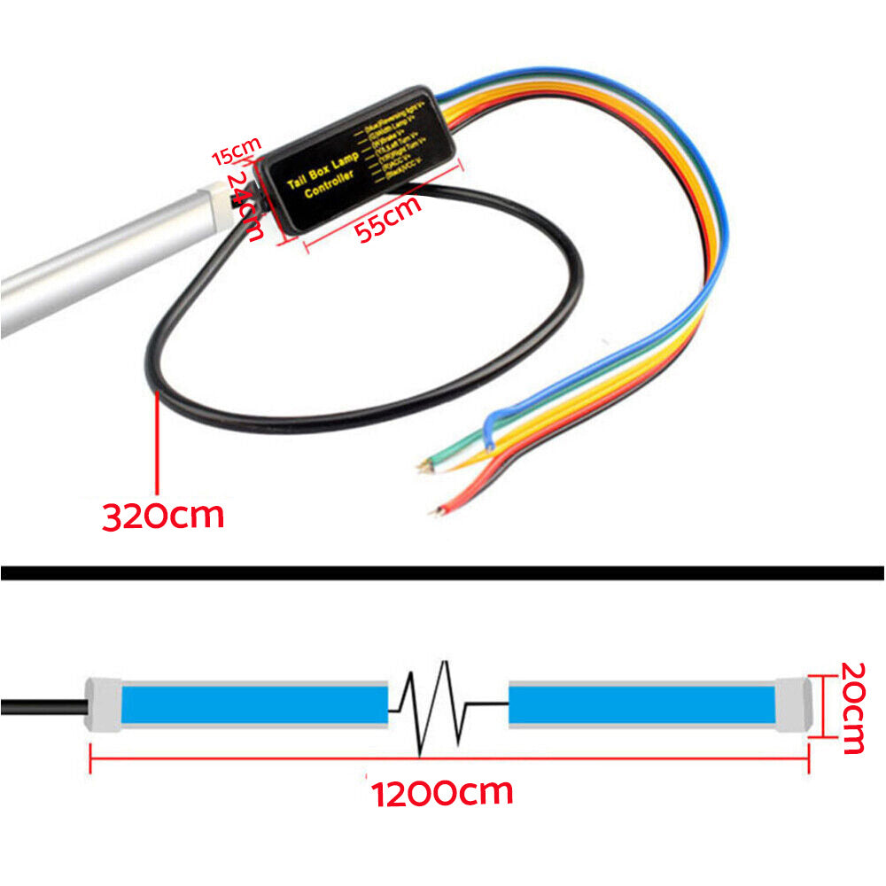 Truck Tailgate LED Strip Bar Reverse Brake Turn Signal Tail Light Suitable for T