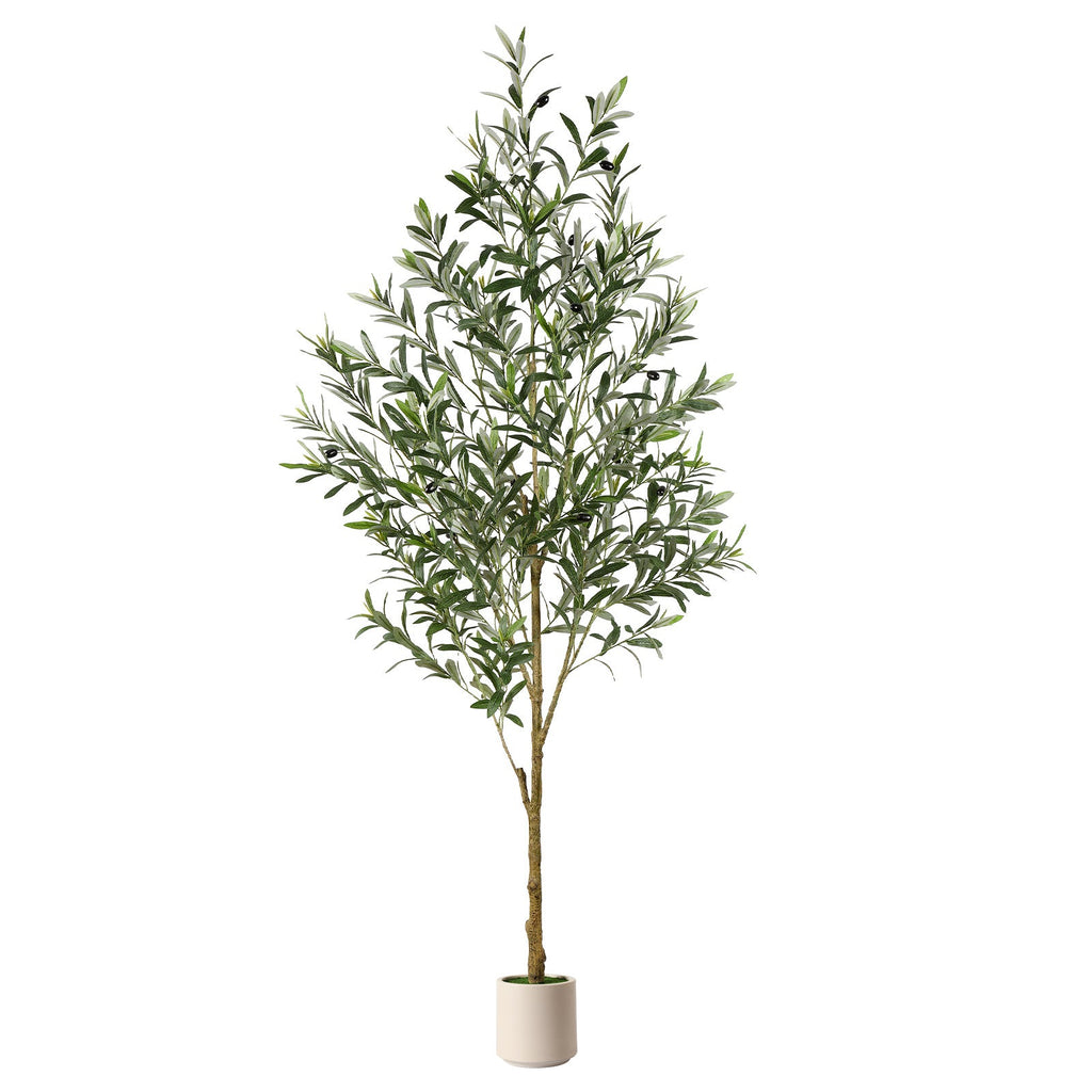 180CM Artificial Olive Tree with White Planter Faux Silk Plant