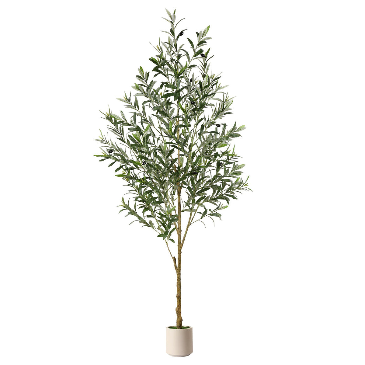 180CM Artificial Olive Tree with White Planter Faux Silk Plant