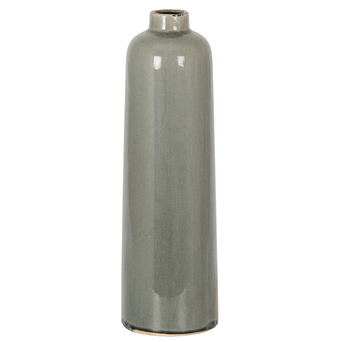 Garda Grey Glazed Raine Vase - White Ceramic Decorative Vase