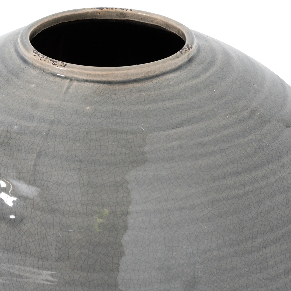 Garda Grey Glazed Regola Vase - Grey Ceramic Decorative Vase