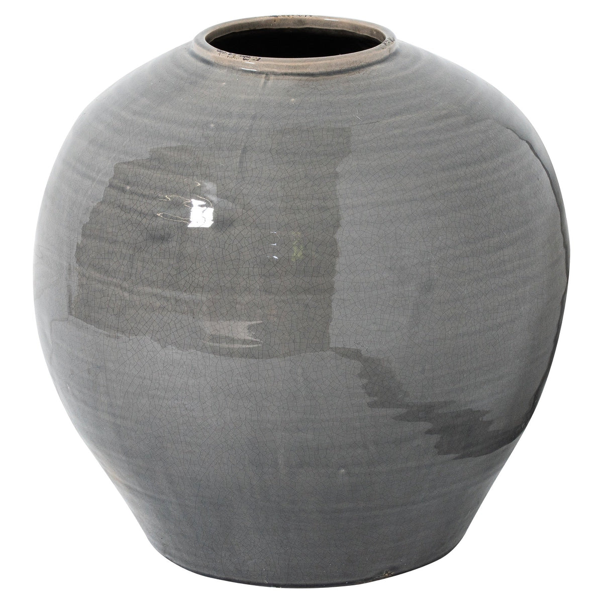 Garda Grey Glazed Regola Vase - Grey Ceramic Decorative Vase