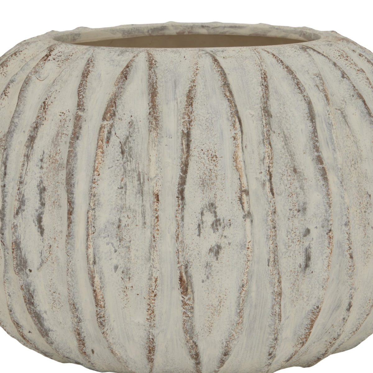 Lorenzo Rotund Fin Vase - Olive Green Ceramic Decorative Vase