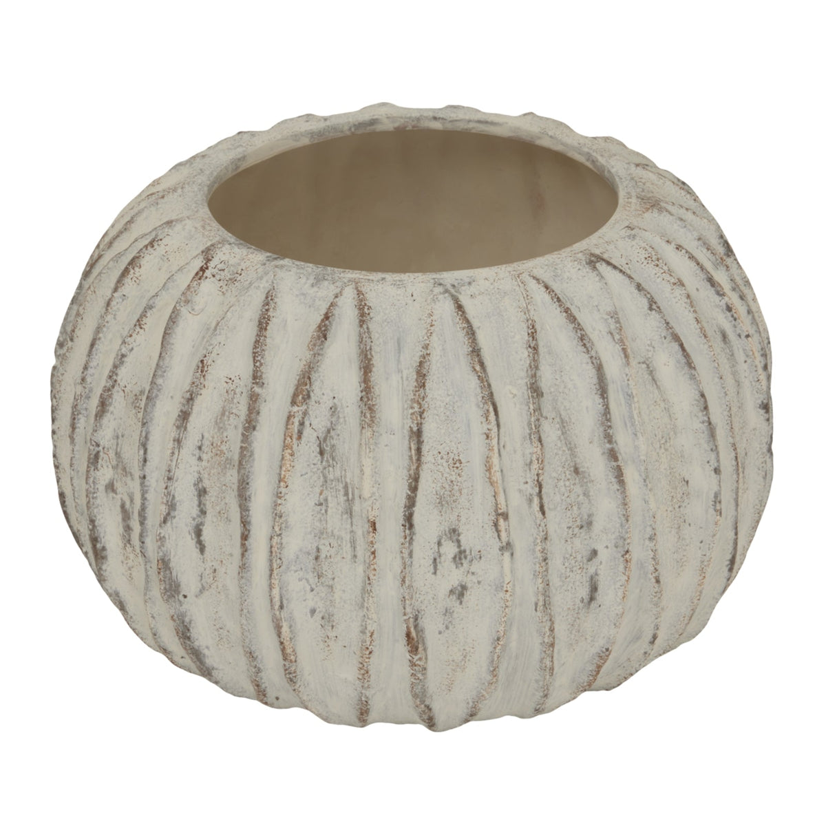 Lorenzo Rotund Fin Vase - Olive Green Ceramic Decorative Vase