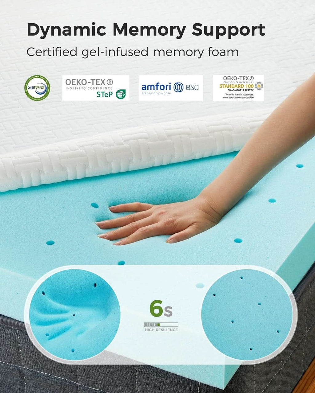 Twin XL Mattress Topper 3 Inch Cooling Memory Foam