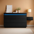 Black Multifunctional Dresser With Sliding Desk LED