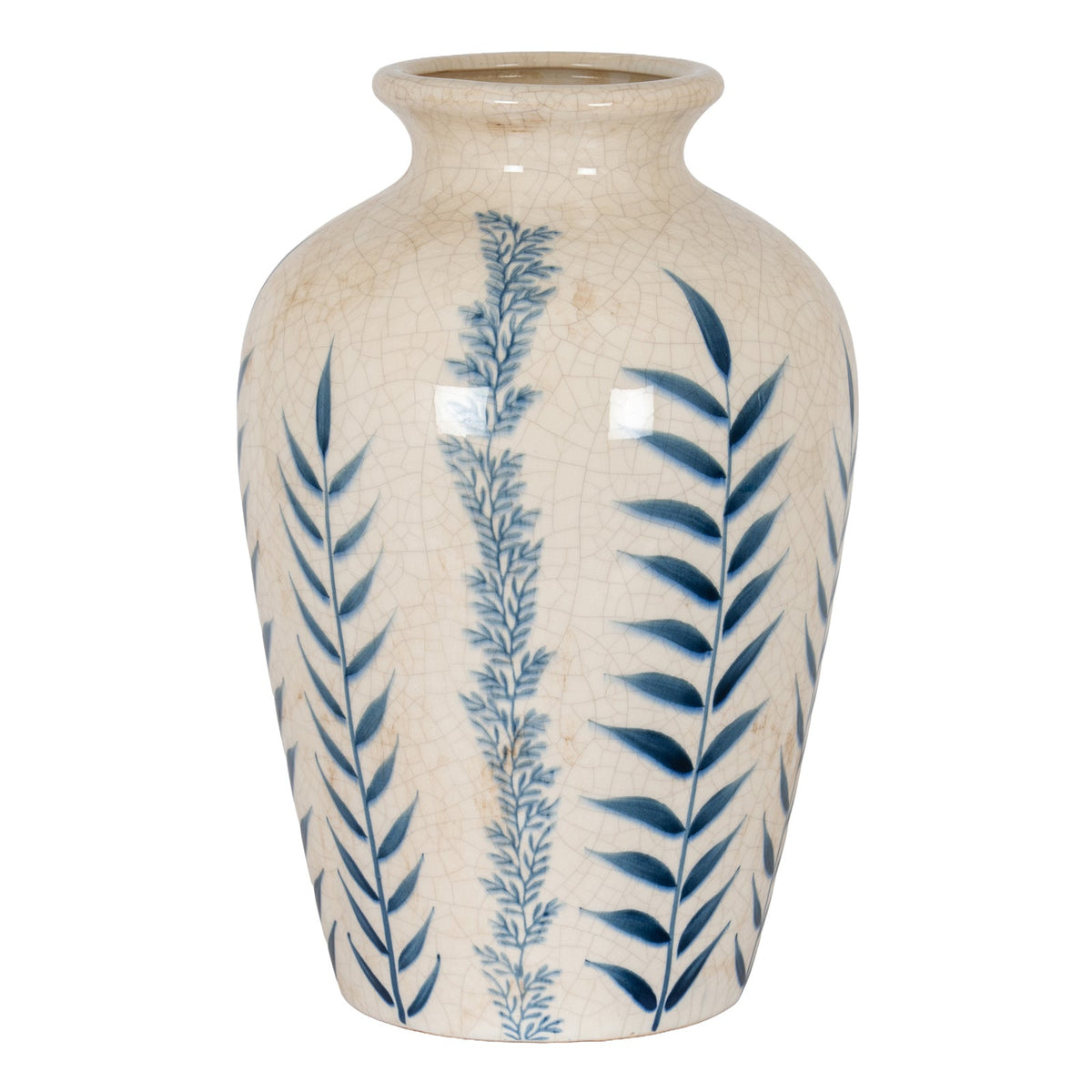 Classic Blue Flora Juniper Vase - Blue Ceramic Decorative Vase