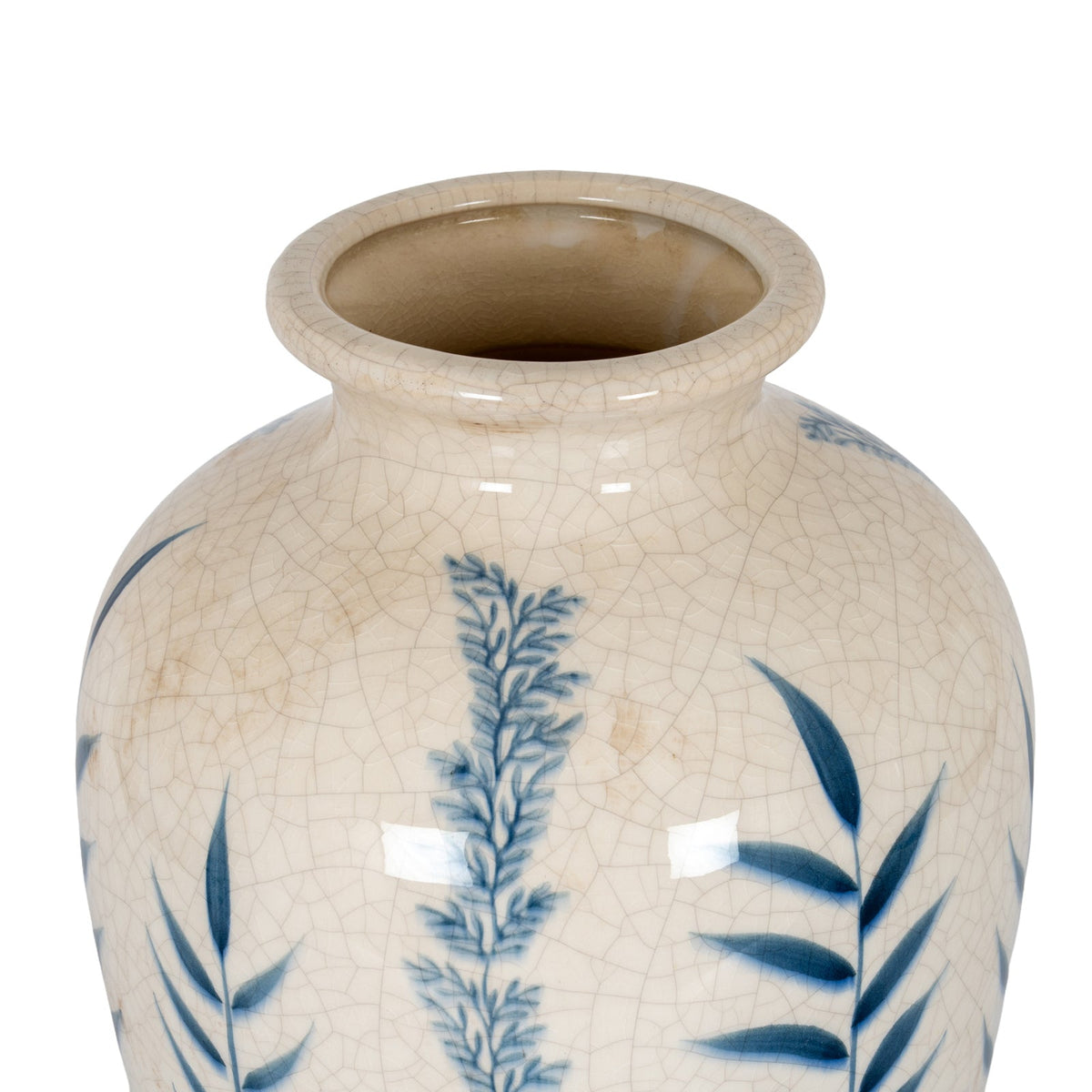Classic Blue Flora Juniper Vase - Blue Ceramic Decorative Vase