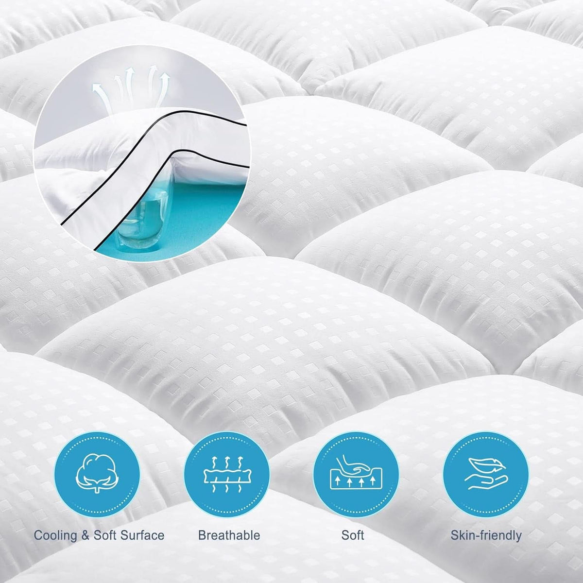 4 Inch Dual Layer Gel Memory Foam Mattress Topper