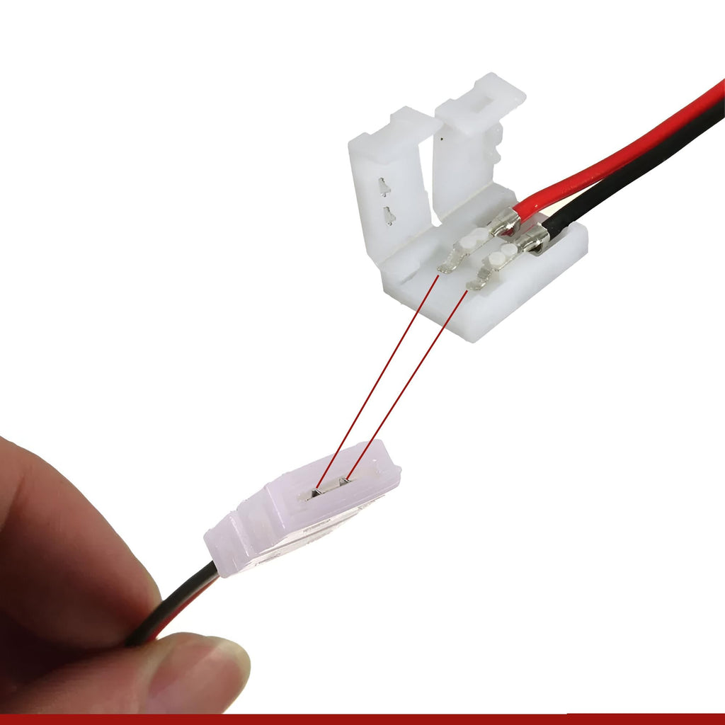 2 Pin LED Strip Light Accessories Connectors Clip to Clip with Cable~3660