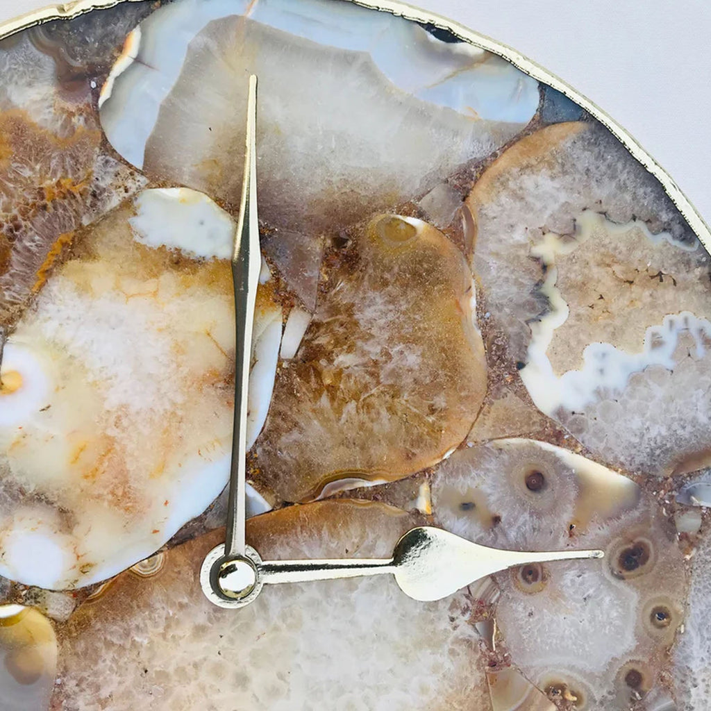 Brown Agate Round Wall Clock