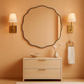30-Inch Brushed Gold Rustproof Round Wall Mirror
