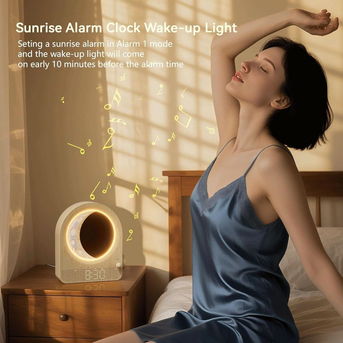Sunrise Alarm Clock With Moon Lamp Dimmer Controller