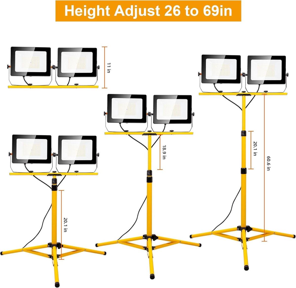 LED Work Light Telescoping Tripod Weather proof Industrial