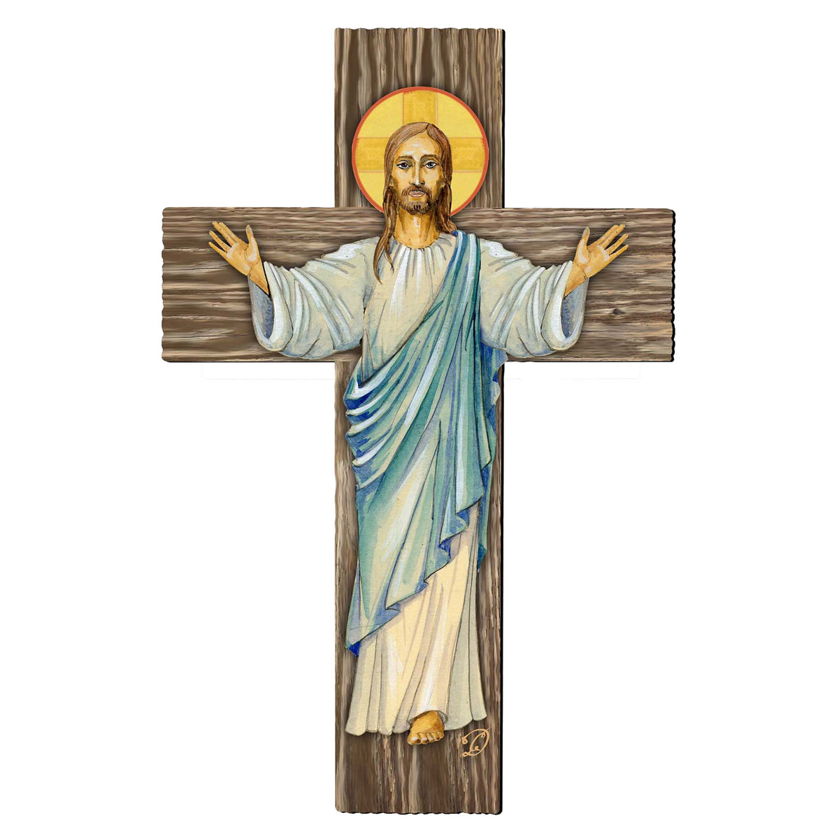 Jesus Cross Outdoor Decor by G. DeBrekht - Nativity Holiday Decor - 8191166-2F