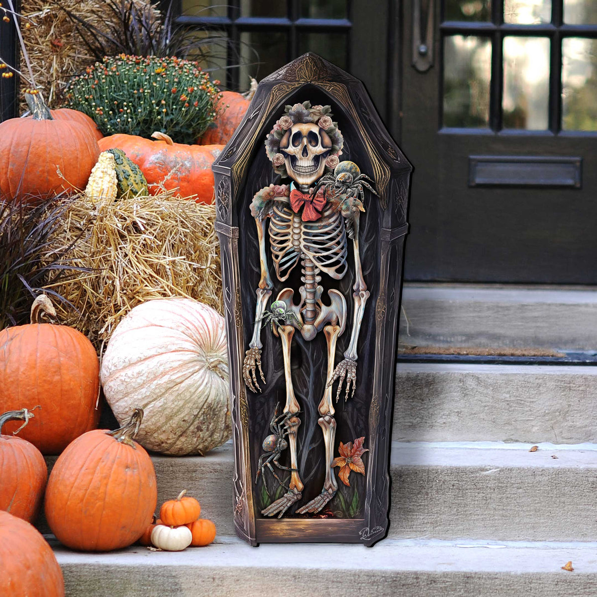 Skeleton Coffin Holiday Door Decor by G. DeBrekht - Halloween Decor - 8652797H