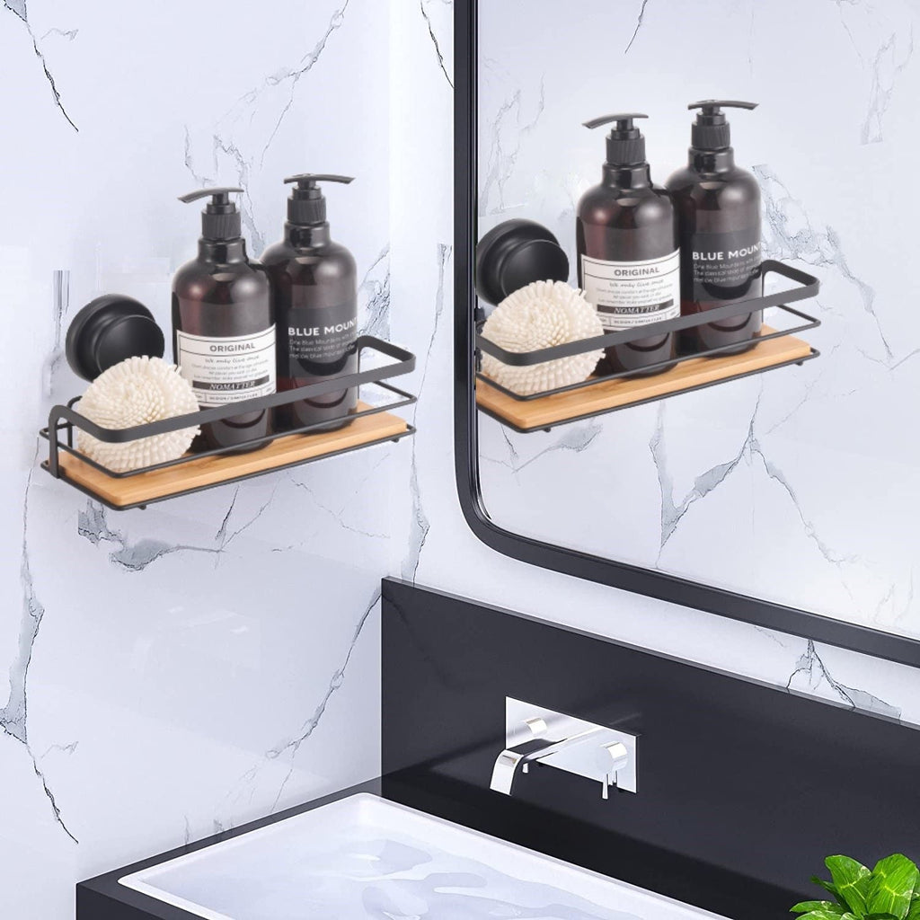 2-Pack Bamboo Corner Shower Caddy Shelf - Caddy Shower