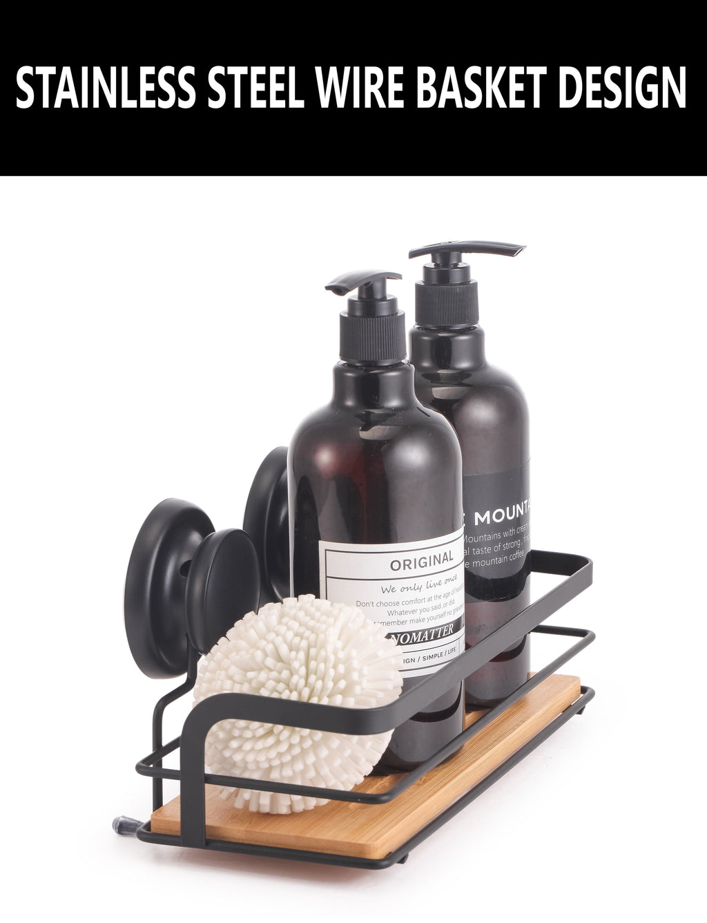 2-Pack Bamboo Corner Shower Caddy Shelf - Caddy Shower