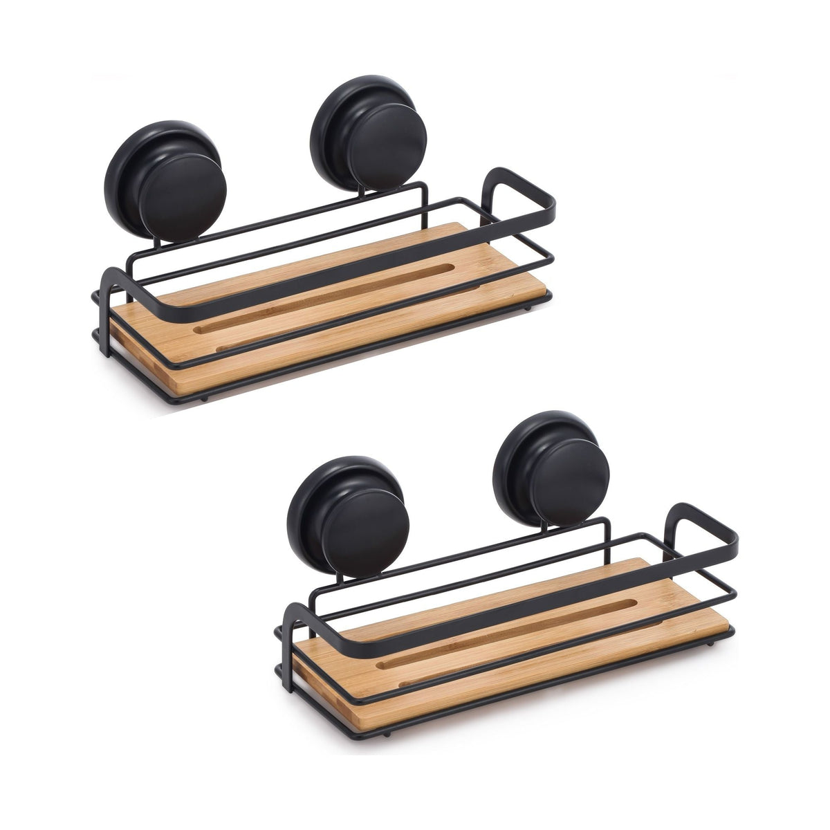 2-Pack Bamboo Corner Shower Caddy Shelf - Caddy Shower
