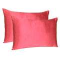 Poppy Red Dreamy Set Of 2 Silky Satin Standard Pillowcases