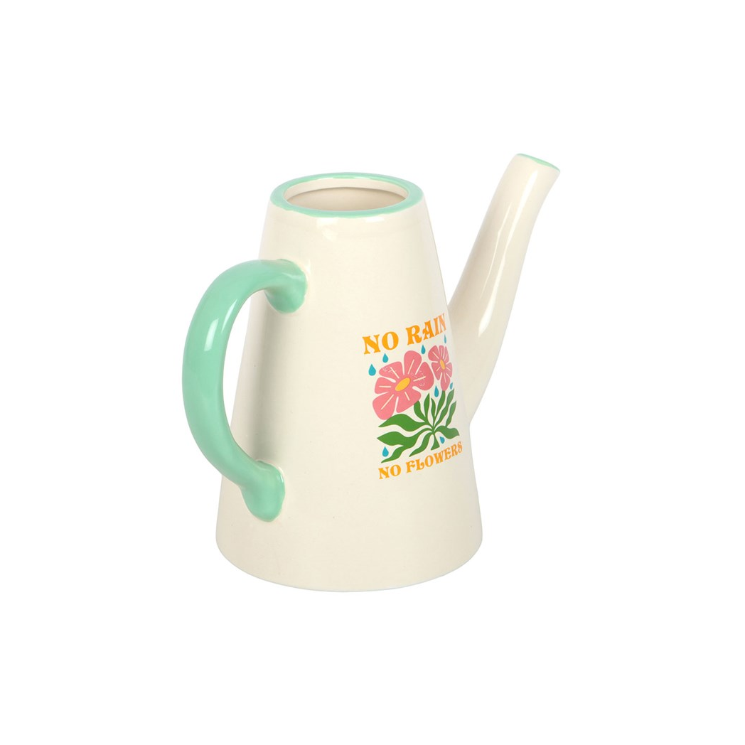 No Rain, No Flowers Ceramic Watering Can / Vase