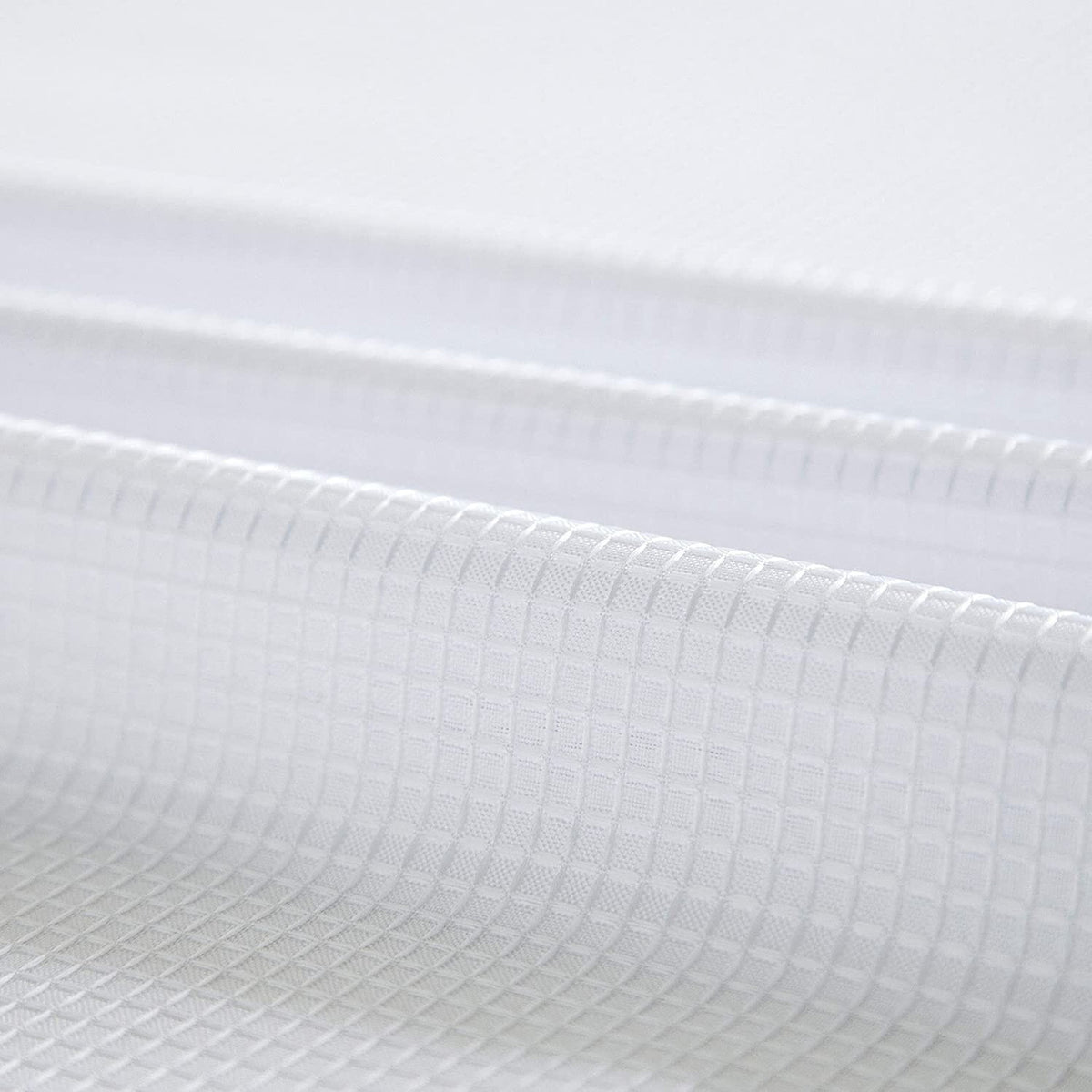 White Sheer and Grid Shower Curtain and Liner Set