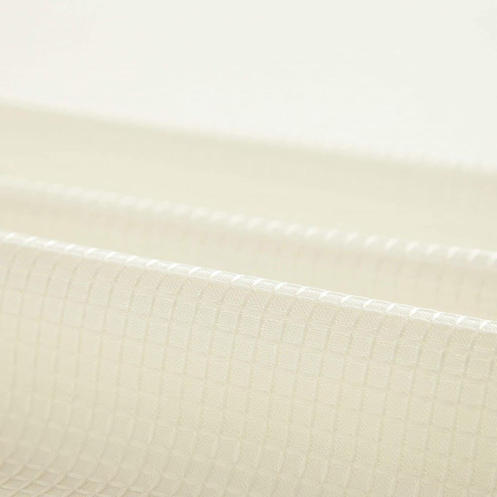 Ivory Sheer and Grid Shower Curtain and Liner Set