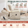 Contemporary Beige 77 Inches Power Reclining Sofa