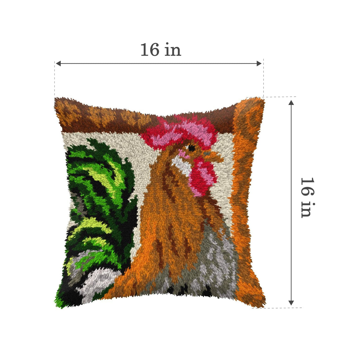 Rooster Farmyard Latch Hook Kit by Orchidea 4122