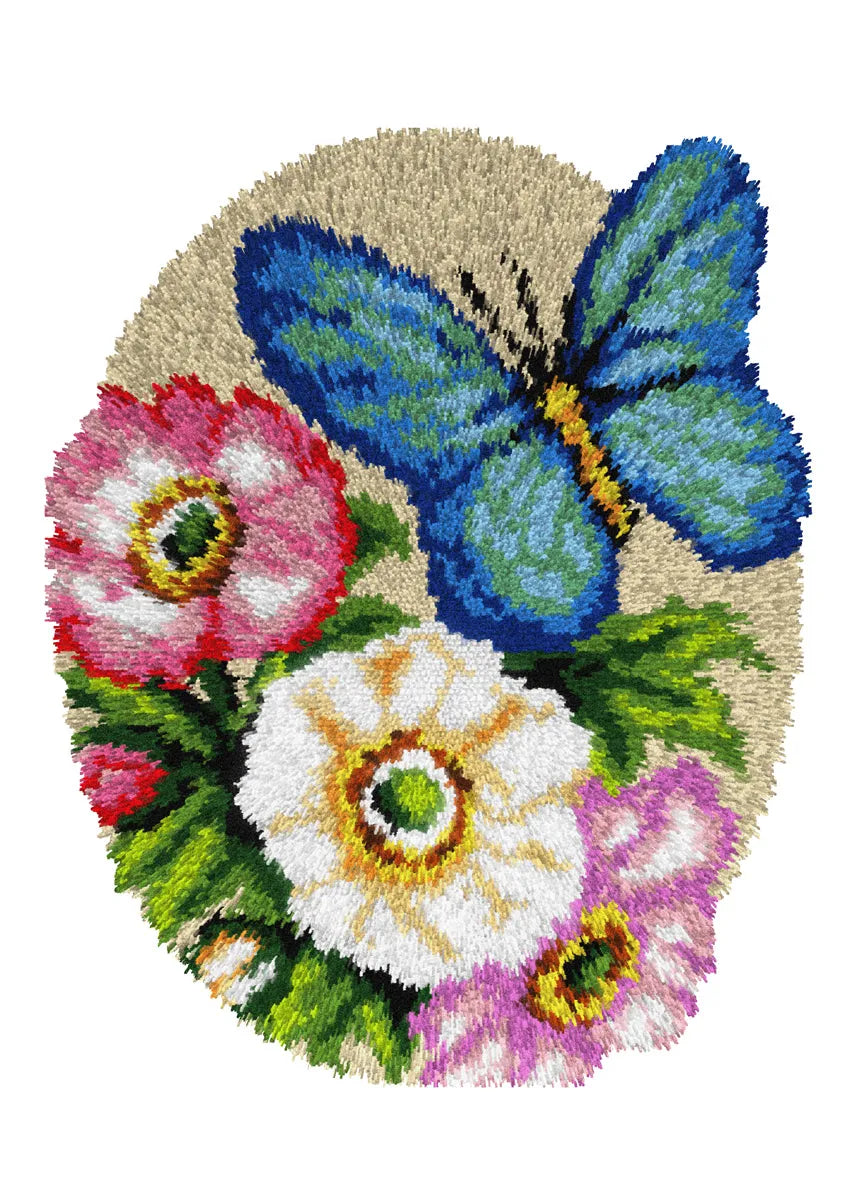 Butterfly Garden Latch Hook Rug Kit by Orchidea 4238