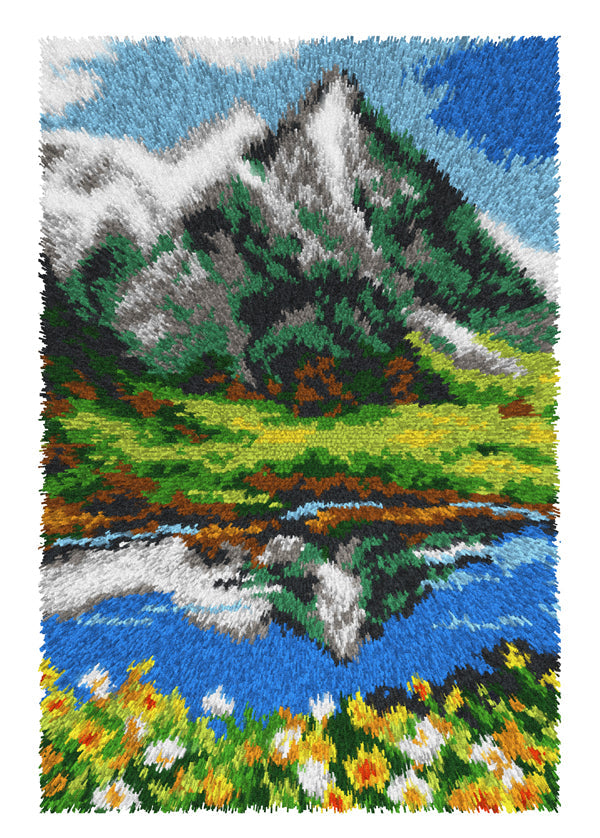 Mountain Landscape Alpine Latch Hook Rug Kit by Orchidea 4262